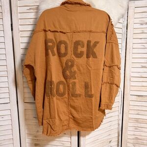 Elan Rock and Roll Tan Frayed Jacket